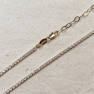 18k Gold Filled 2mm CZ Tennis Necklace - Abigail Fox Designs