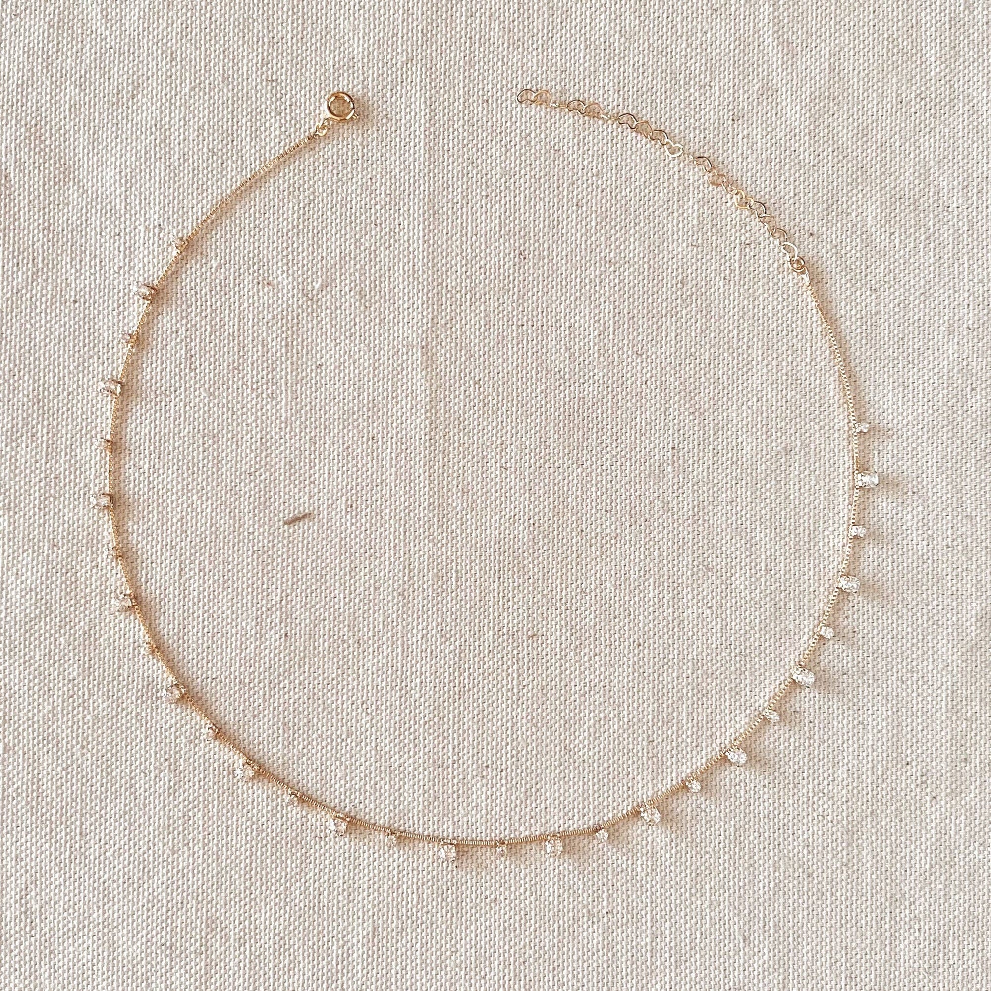 18k Gold Filled Sparkly Choker Necklace - Abigail Fox Designs