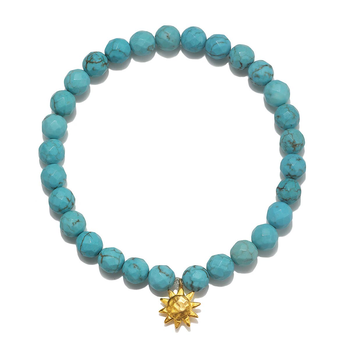 6mm Turquoise Sun Stretch Bracelet - Abigail Fox Designs