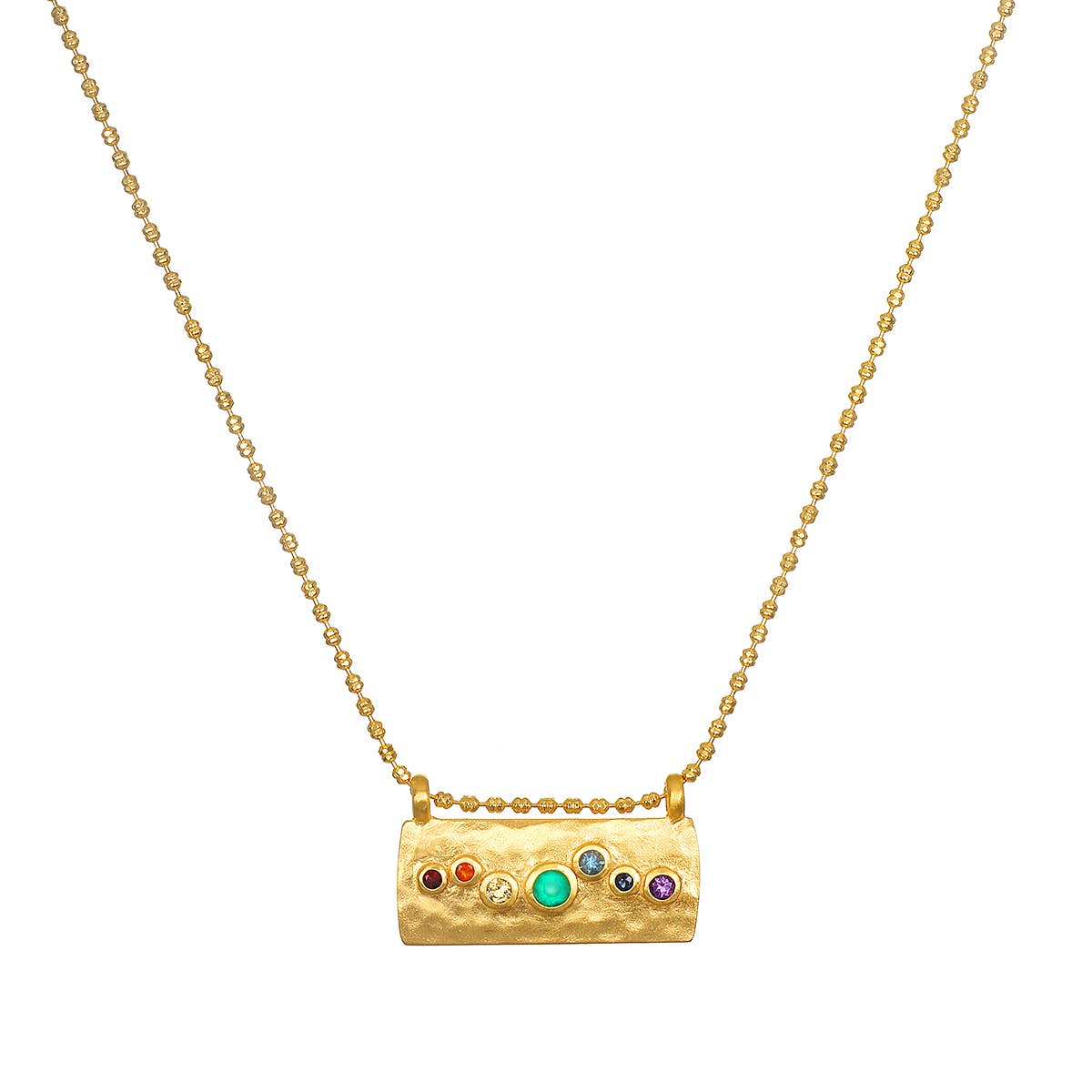 7 Chakra Stone Plate Necklace - Abigail Fox Designs