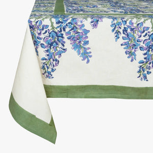 71 x 106, Wisteria Green & Blue Tablecloth - Abigail Fox Designs