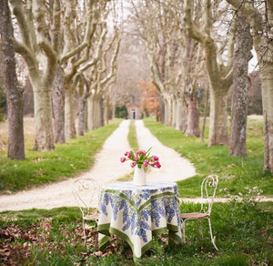 71 x 106, Wisteria Green & Blue Tablecloth - Abigail Fox Designs