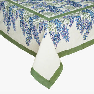 71 x 106, Wisteria Green & Blue Tablecloth - Abigail Fox Designs