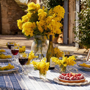 71 x 128, Provence Avignon Blue & Marine Tablecloth - Abigail Fox Designs