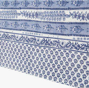 71 x 128, Provence Avignon Blue & Marine Tablecloth - Abigail Fox Designs