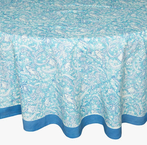 71 x106, La Mer Aqua Tablecloths - Abigail Fox Designs