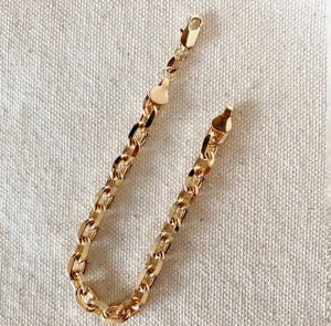 7mm Link Bracelet, 18k Gold Filled, Abigail Fox Jewelry Collection - Abigail Fox Designs