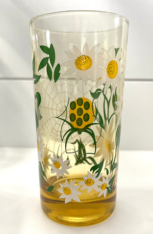 Vintage Mid-Century Barware, Embossed Daisy Highball Glasses, set of 6, Made by Culver
