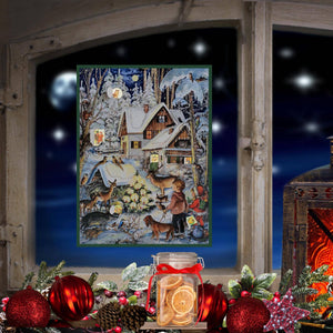 Advent Calendar Children and Animals w Cottage - Abigail Fox Designs