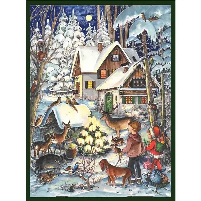 Advent Calendar Children and Animals w Cottage - Abigail Fox Designs