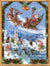Advent Calendar Reinders and Santa Over Village - Abigail Fox Designs