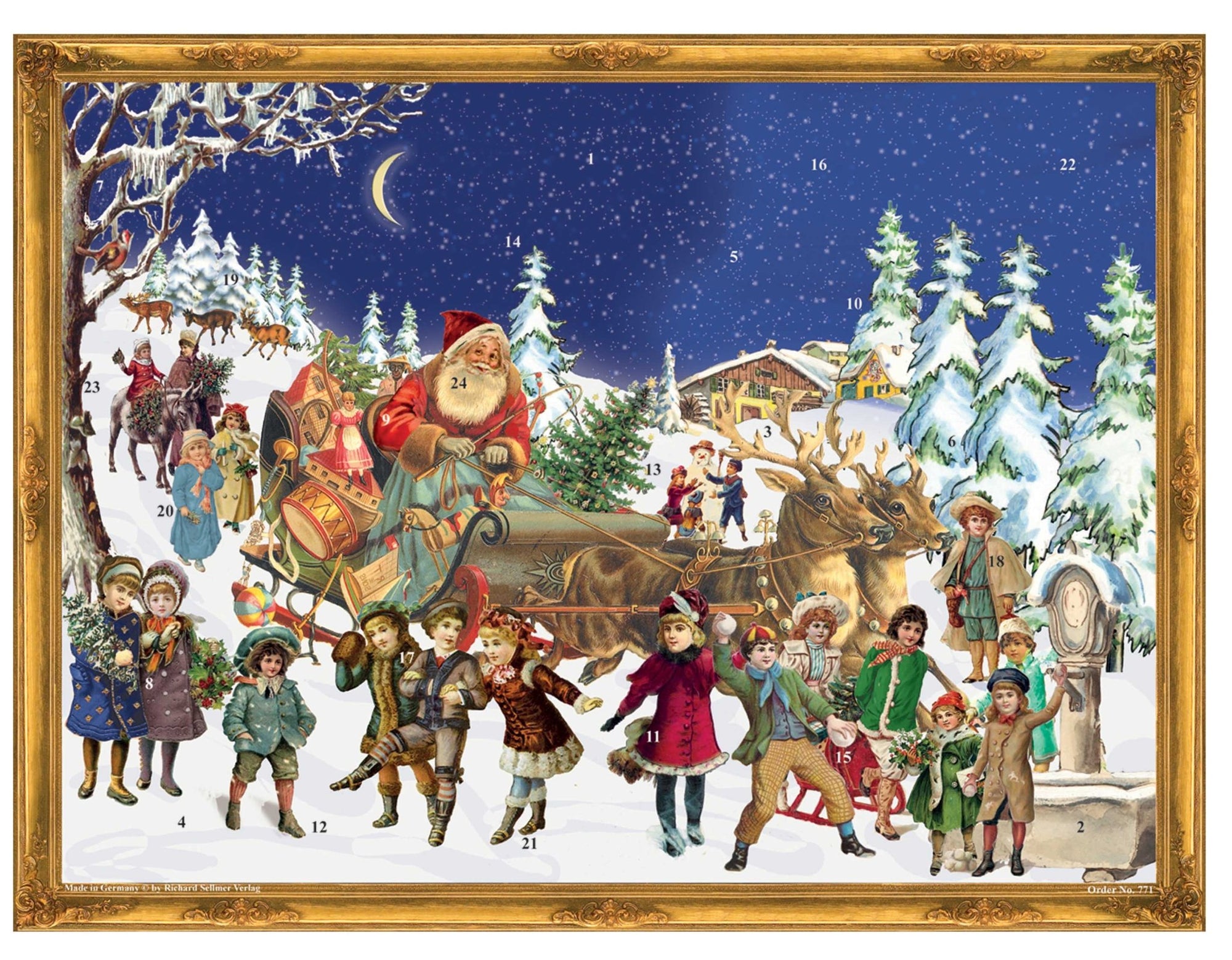 Advent Calendar Santa and Reinders with Kids - Abigail Fox Designs
