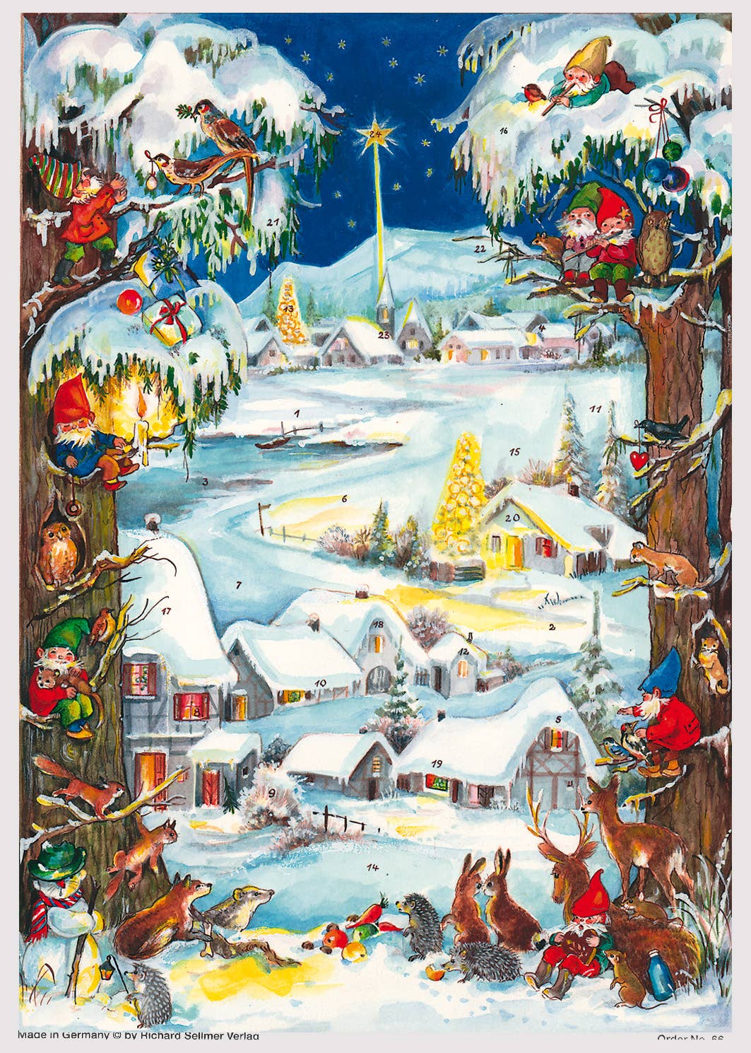 Advent Calendar Trees w Animals Gnomes - Abigail Fox Designs