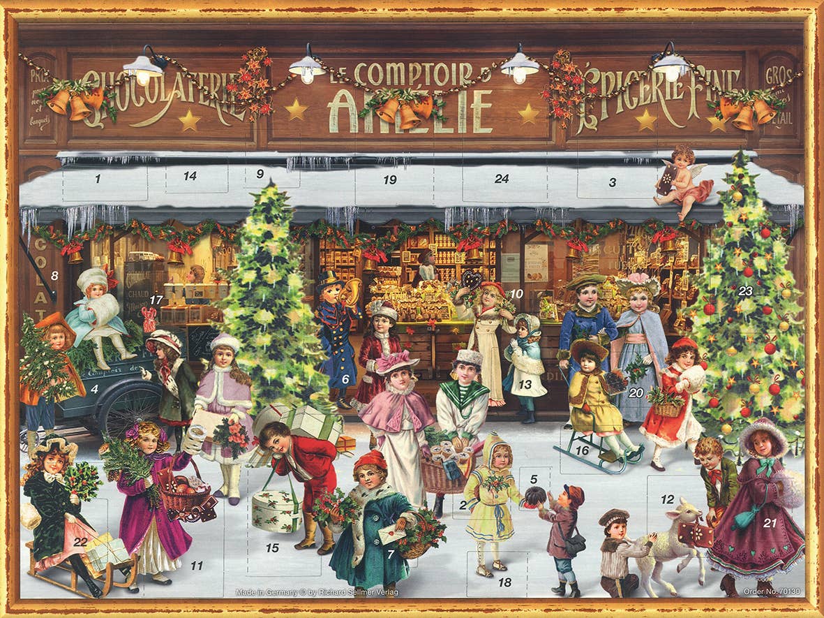 Advent Calendar Villagers Outside of Shops - Abigail Fox Designs