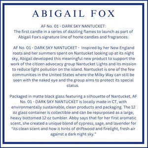 AF No. 01 Dark Sky Nantucket Soy Candle - Abigail Fox Designs