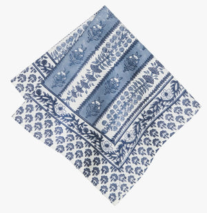 Avignon Napkins Blue & Marine, Set of 6 - Abigail Fox Designs