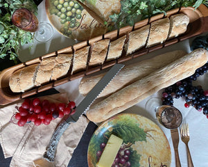 Baguette Board with Antler Bread Knife - Abigail Fox Designs