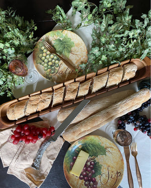 Baguette Board with Antler Bread Knife - Abigail Fox Designs