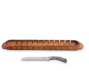 Baguette Board with Antler Bread Knife - Abigail Fox Designs