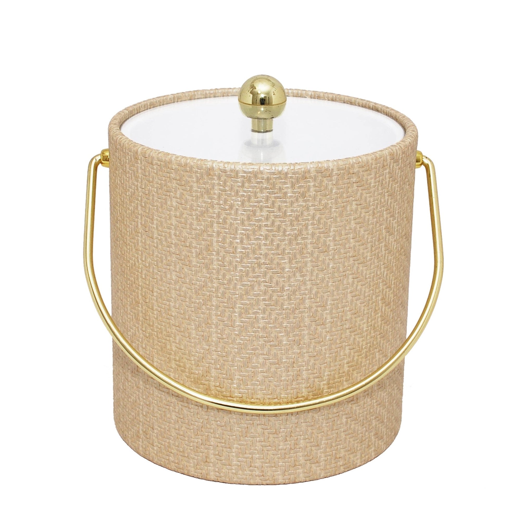Beige Wicker 3 Qt. Ice Bucket - Abigail Fox Designs