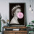 Black and White Queen Blowing Bubblegum Poster - Abigail Fox Designs