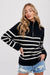 Black Quarter Zip Stripe Sweater - Abigail Fox Designs