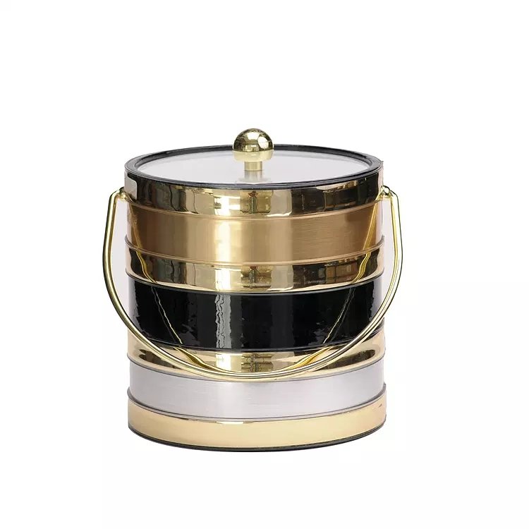 Black Tri Metal 3 Qt. Ice Bucket - Abigail Fox Designs