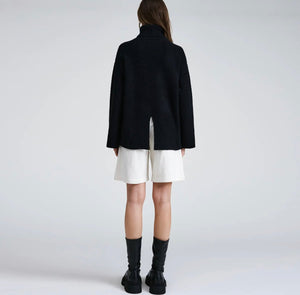 Black Turtleneck Sweater Pullover - Abigail Fox Designs