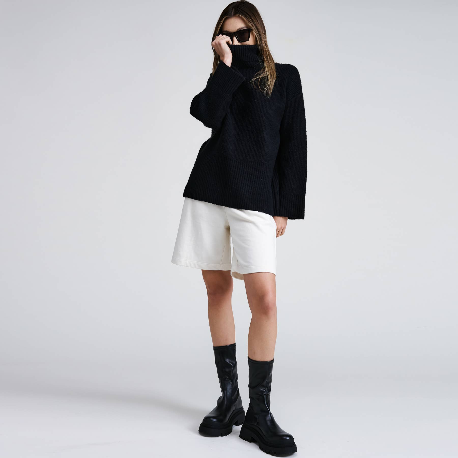 Black Turtleneck Sweater Pullover - Abigail Fox Designs