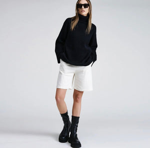 Black Turtleneck Sweater Pullover - Abigail Fox Designs