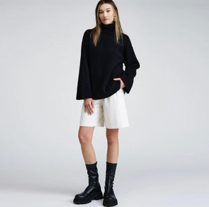 Black Turtleneck Sweater Pullover - Abigail Fox Designs
