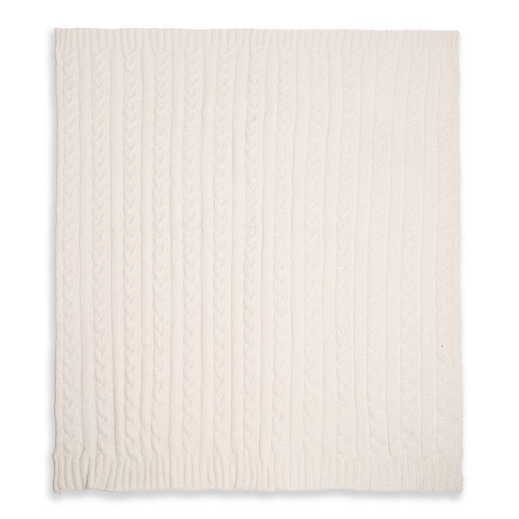 Braided Cable Knit Soft Throw Blanket - Abigail Fox Designs