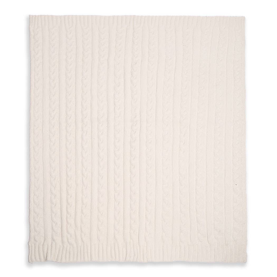 Braided Cable Knit Soft Throw Blanket - Abigail Fox Designs