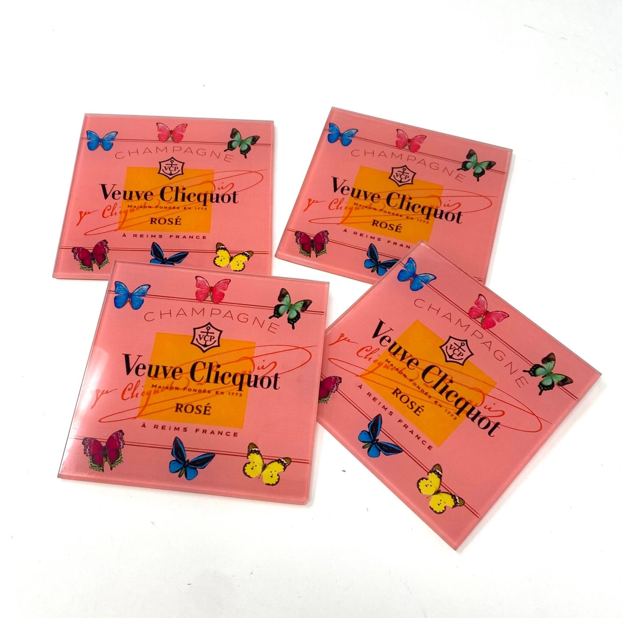 Butterfly Pink Coaster - Abigail Fox Designs