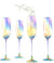 Champagne Flutes Glasses Set of 4 - Lustre Iridescent Glasse - Abigail Fox Designs