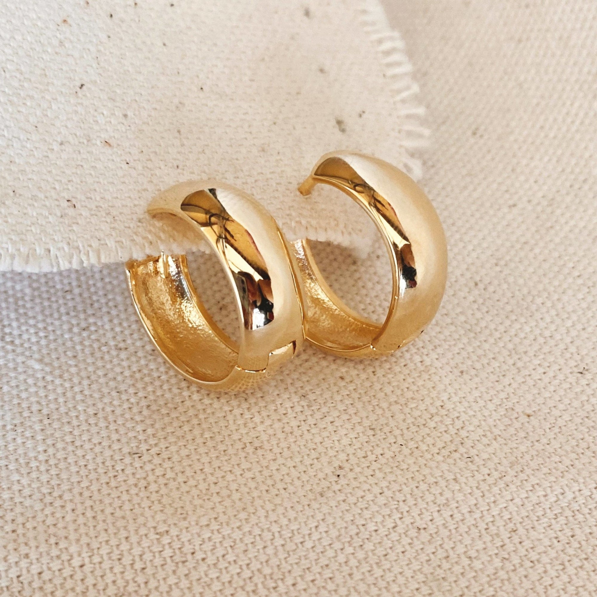 Chunky Hoop Earrings In 18k GF - Abigail Fox Designs