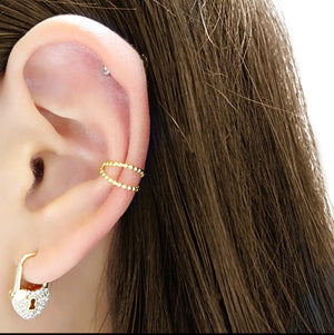 Clear CZ Heart Lock Huggies Earrings, 18k Gold & Sterling, Abigail Fox - Abigail Fox Designs