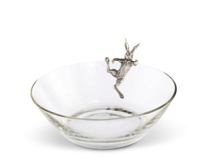 Climbing Bunny Glass Serving / Salad Bowl - Abigail Fox Designs