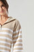 Coastal Striped Half Zip Sweater Oatmeal - Abigail Fox Designs