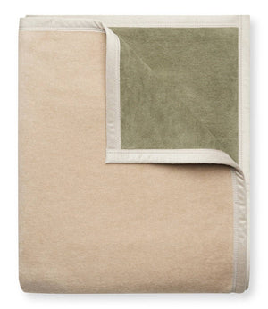 Contrast Solid Khaki & Mink Blanket: Original - Abigail Fox Designs
