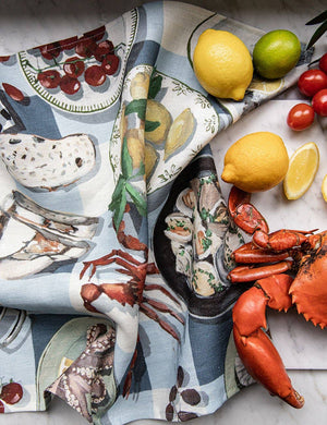 Crab & Squid Tea Towel - Abigail Fox Designs