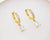 Cubic Zirconia Hoop w/ CZ Drop, Huggie Earrings, 18KY GV - Abigail Fox Designs