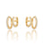 CZ Diamond Double Huggies with Ear Cuff, 14K Gold & Sterling, Abigail Fox - Abigail Fox Designs