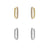 CZ Diamond Mini Rectangle Hoop Earrings, 14K Gold & Sterling Silver , Abigail Fox - Abigail Fox Designs