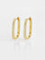 CZ Rectangle/U Shaped Huggie Earring, 925 Sterling Gold Vermiel Abigail Fox - Abigail Fox Designs