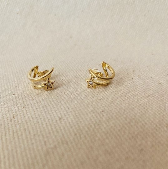 Dainty Blinking Star Stud, 18k Gold Filled, Abigail Fox - Abigail Fox Designs