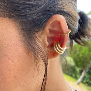 Ear Cuff with Three Layers of Cubic Zirconia, 18k Gold Filled, Abigail Fox - Abigail Fox Designs