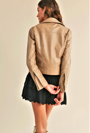 Faux Leather Biker Jacket - Abigail Fox Designs