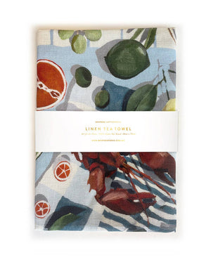 Fish & Citrus Tea Towel - Abigail Fox Designs