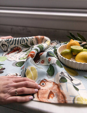 Fish & Citrus Tea Towel - Abigail Fox Designs